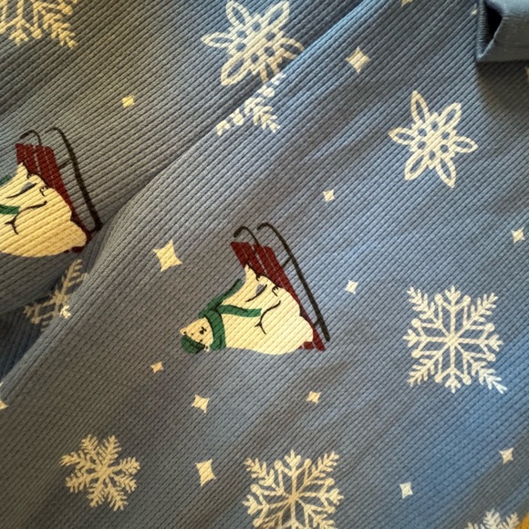 Old Navy Blue Snowman Pajama Set - Picture 3 of 4